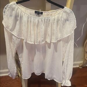 1. State Women's Cream Ruffle Blouse